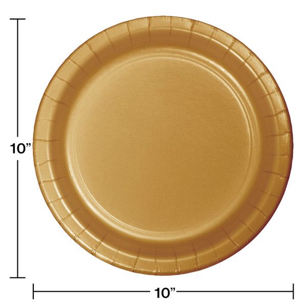 10" Paper Dinner Plate Glittering Gold 24 Ct