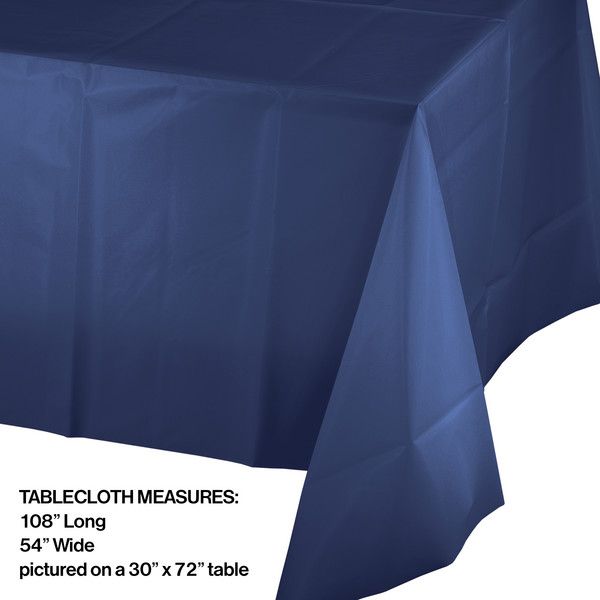 Rect Plastic Tablecover Navy 54" x 108"