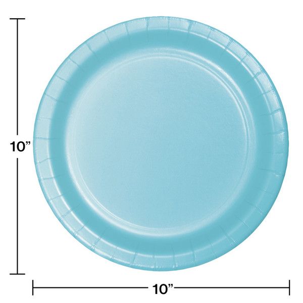 10" Paper Dinner Plate Pastel Blue 24 Ct