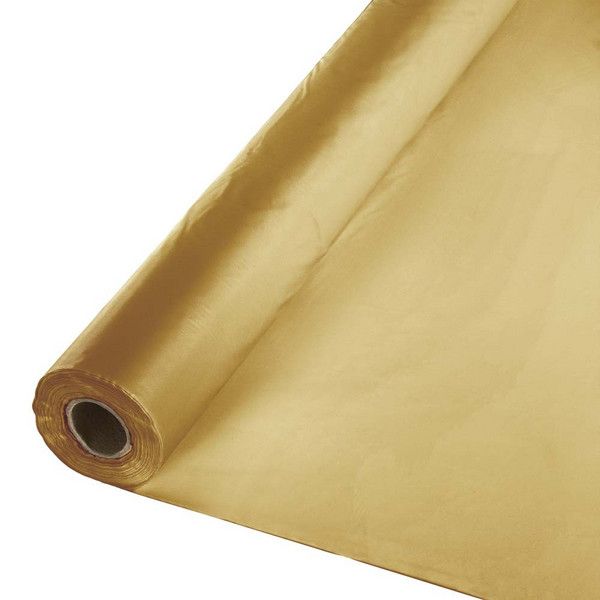 Plastic Banquet Roll Glittering Gold 100'