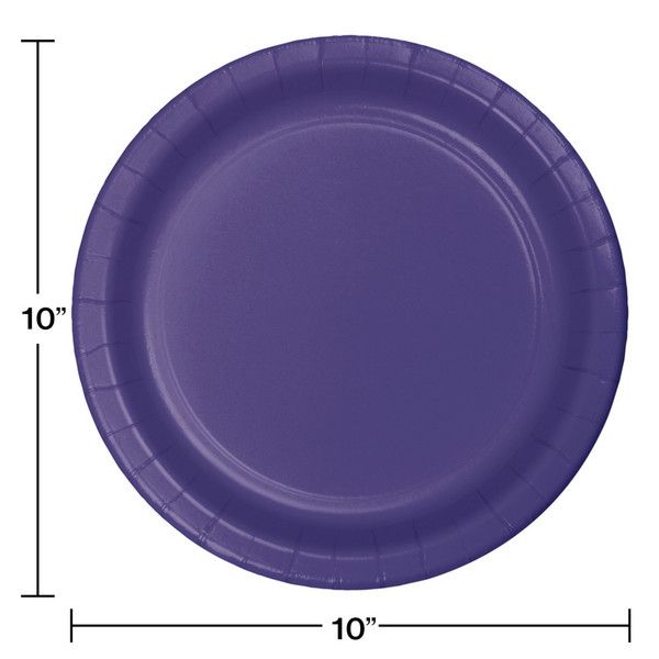 10" Paper Dinner Plate Purple 24 Ct