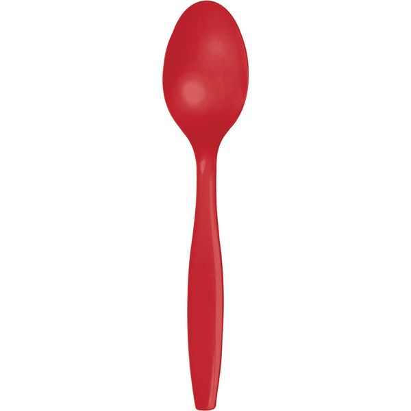 Plastic Spoons Classic Red 24 Ct