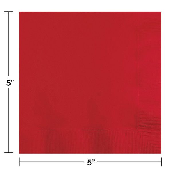 Beverage Napkins 2 Ply Classic Red 50 Ct