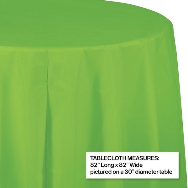 Round Plastic Tablecover Fresh Lime 84"