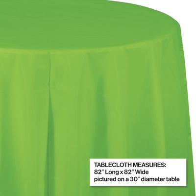 Round Plastic Tablecover Fresh Lime 84"