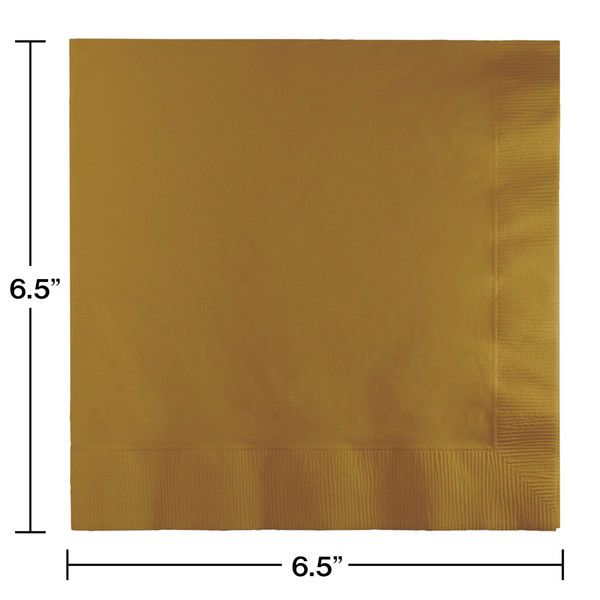 Luncheon Napkins 2 Ply Glittering  Gold 50 Ct
