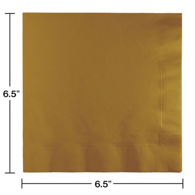 Luncheon Napkins 2 Ply Glittering  Gold 50 Ct