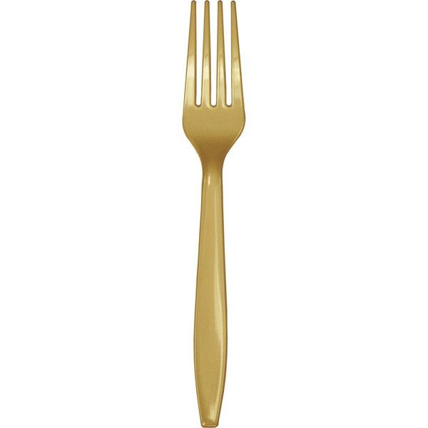 Plastic Forks Glittering Gold 24 Ct