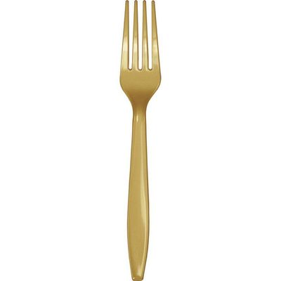 Plastic Forks Glittering Gold 24 Ct