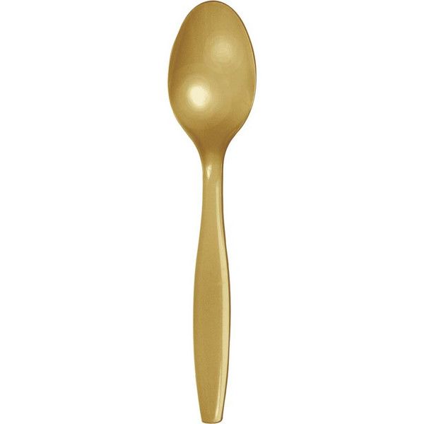 Plastic Spoons Glittering Gold 24 Ct
