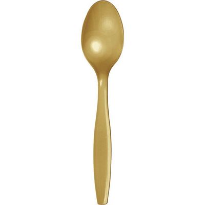 Plastic Spoons Glittering Gold 24 Ct