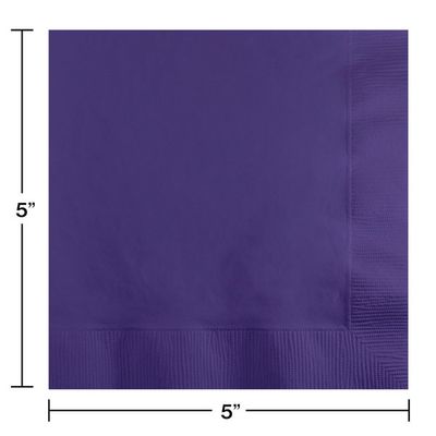 Beverage Napkins 2 Ply Purple 50 Ct
