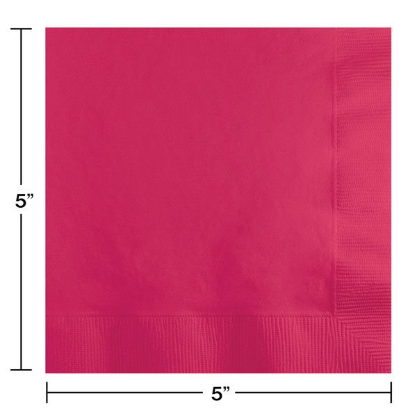 Beverage Napkins 2 Ply Hot Magenta 50 Ct
