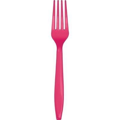 Plastic Forks Hot Magenta 24 Ct