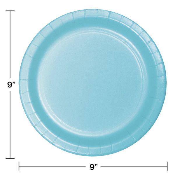 9" Paper Luncheon Plate Pastel Blue 24 Ct