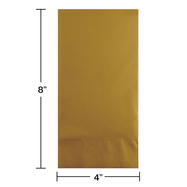 Guest Napkins 3 Ply Glittering Gold 16 Ct