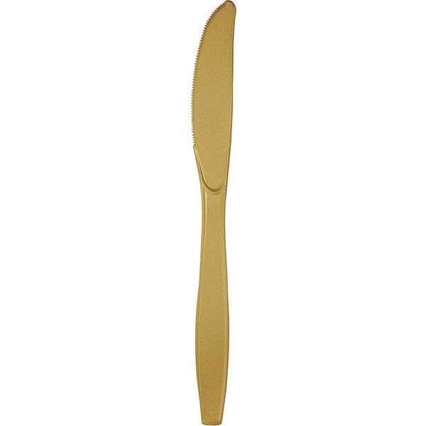 Plastic Knives Glittering Gold 24 Ct