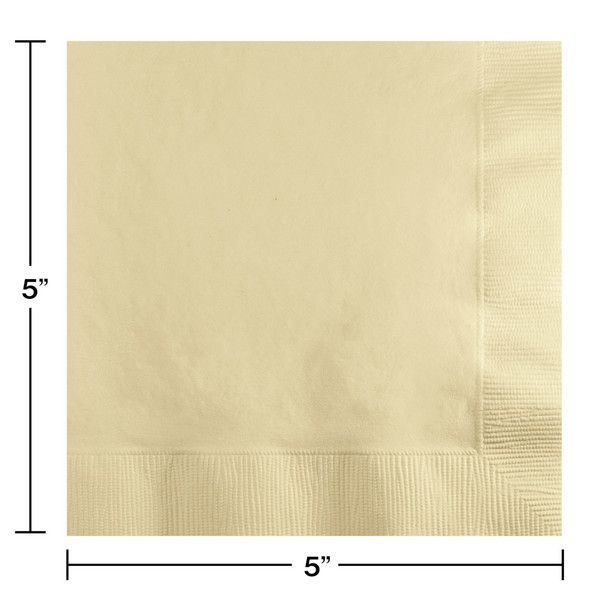 Beverage Napkins 2 Ply Ivory 50 Ct
