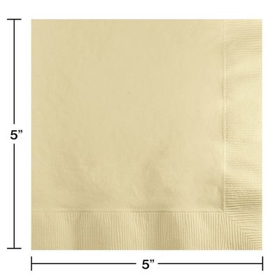 Beverage Napkins 2 Ply Ivory 50 Ct