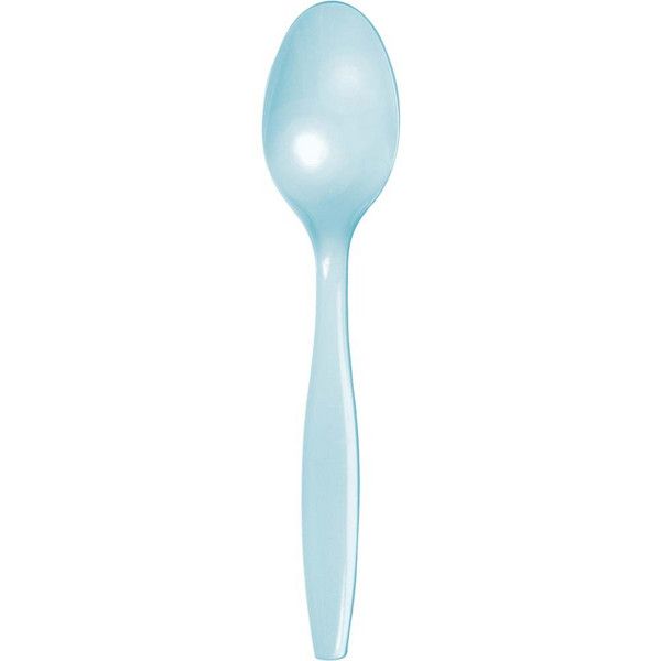 Plastic Spoons Pastel Blue 24 Ct