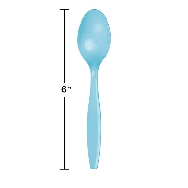 Plastic Spoons Pastel Blue 50 Ct