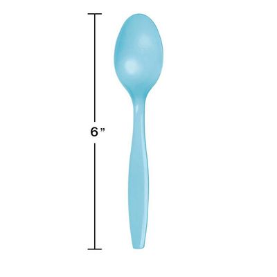 Plastic Spoons Pastel Blue 50 Ct