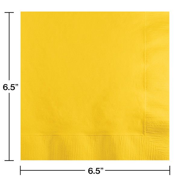 Luncheon Napkins 2 Ply Schoolbus Yellow 50 Ct