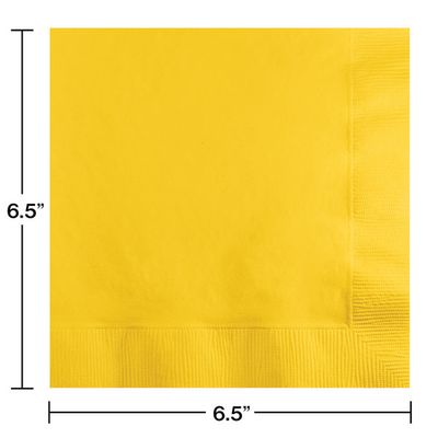 Luncheon Napkins 2 Ply Schoolbus Yellow 50 Ct