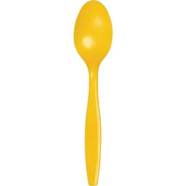 Plastic Spoons Schoolbus Yellow 24 Ct