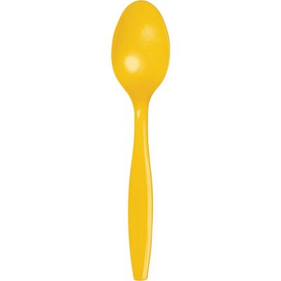 Plastic Spoons Schoolbus Yellow 24 Ct