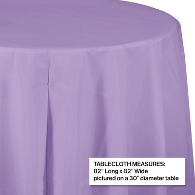Round Plastic Tablecover Luscious Lavender 84"