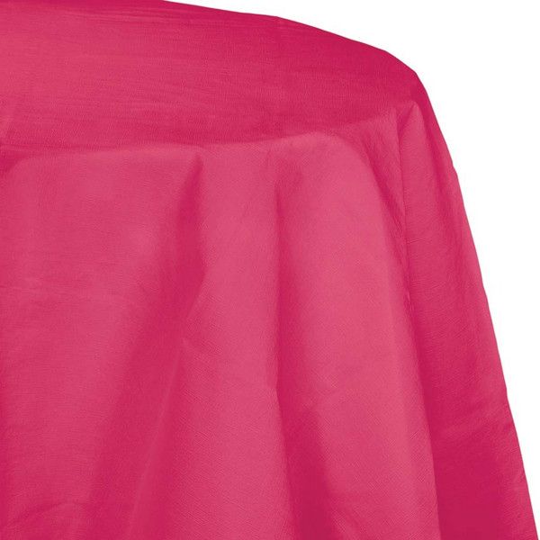 Round Paper Tablecover Hot Magenta 82"