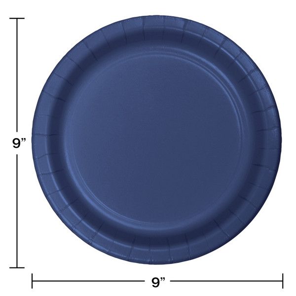 9" Paper Luncheon Plate Navy 24 Ct