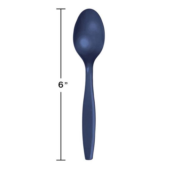 Plastic Spoons Navy 50 Ct