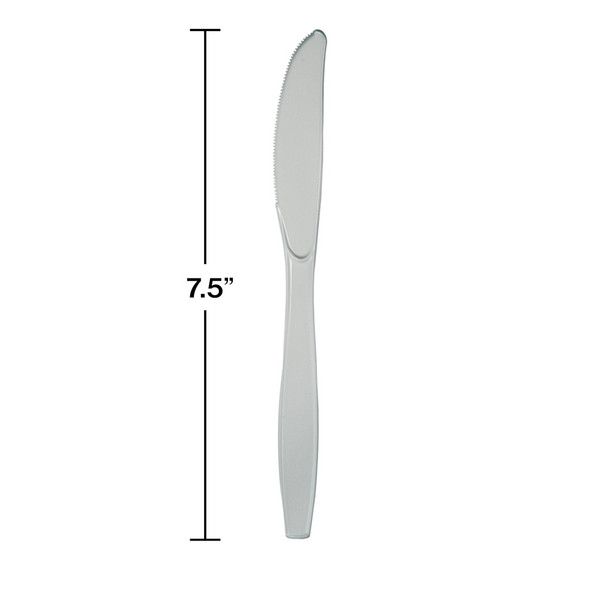 Plastic Knives Shimmering Silver 50 Ct