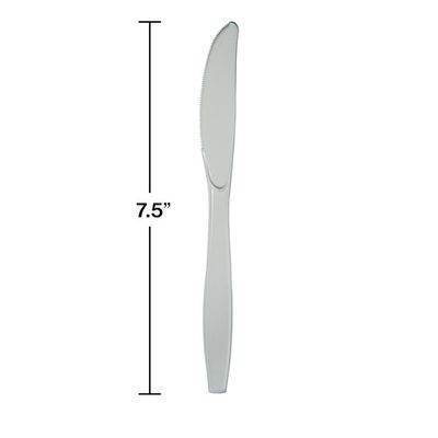 Plastic Knives Shimmering Silver 50 Ct