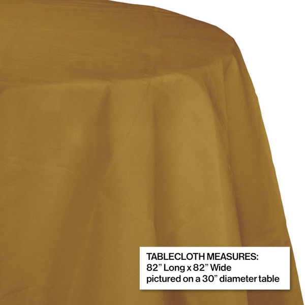 Round Paper Tablecover Glittering Gold 82"