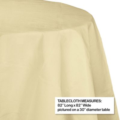 Round Paper Tablecover Ivory 82"