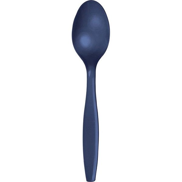 Plastic Spoons Navy 24 Ct