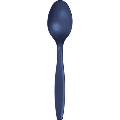 Plastic Spoons Navy 24 Ct