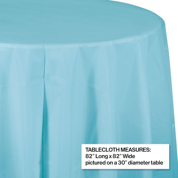 Round Plastic Tablecover Pastel Blue 84"
