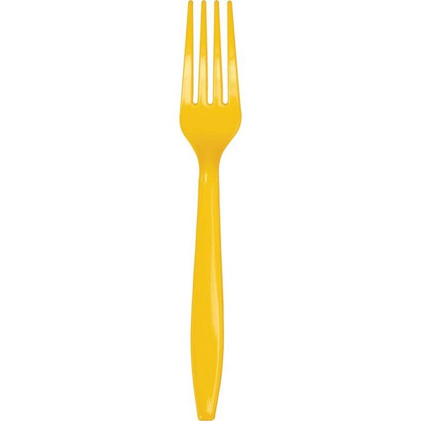 Plastic Forks Schoolbus Yellow 24 Ct