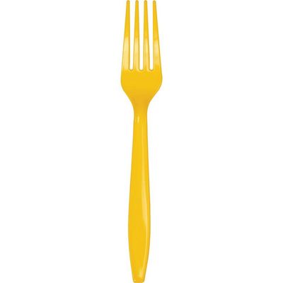 Plastic Forks Schoolbus Yellow 24 Ct