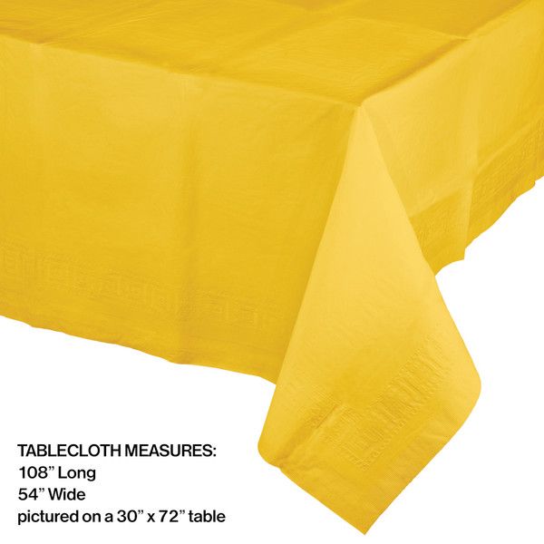 Rect Paper Tablecover Schoolbus Yellow 54" x 108"