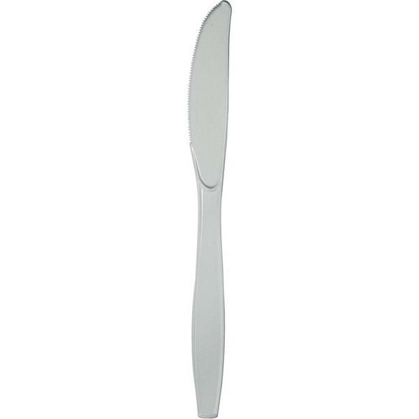 Plastic Knives Shimmering Silver 24 Ct