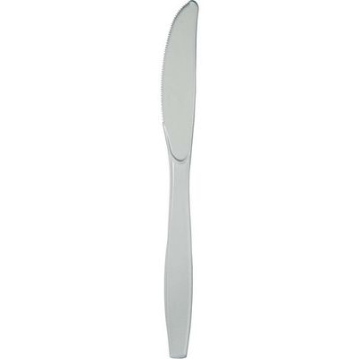 Plastic Knives Shimmering Silver 24 Ct