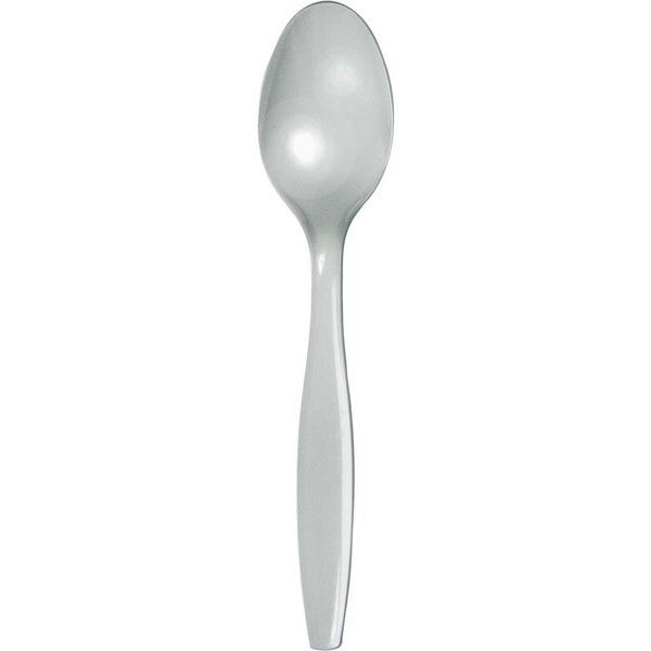 Plastic Spoons Shimmering Silver 24 Ct