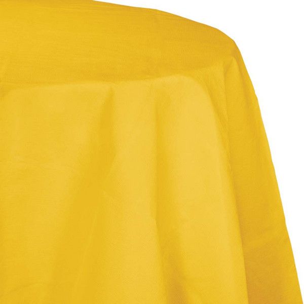 Round Paper Tablecover Schoolbus Yellow 82"