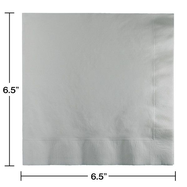 Luncheon Napkins 2 Ply Shimmering Silver 50 Ct