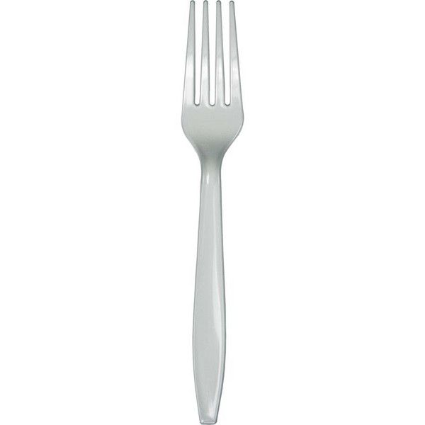 Plastic Forks Shimmering Silver 24 Ct